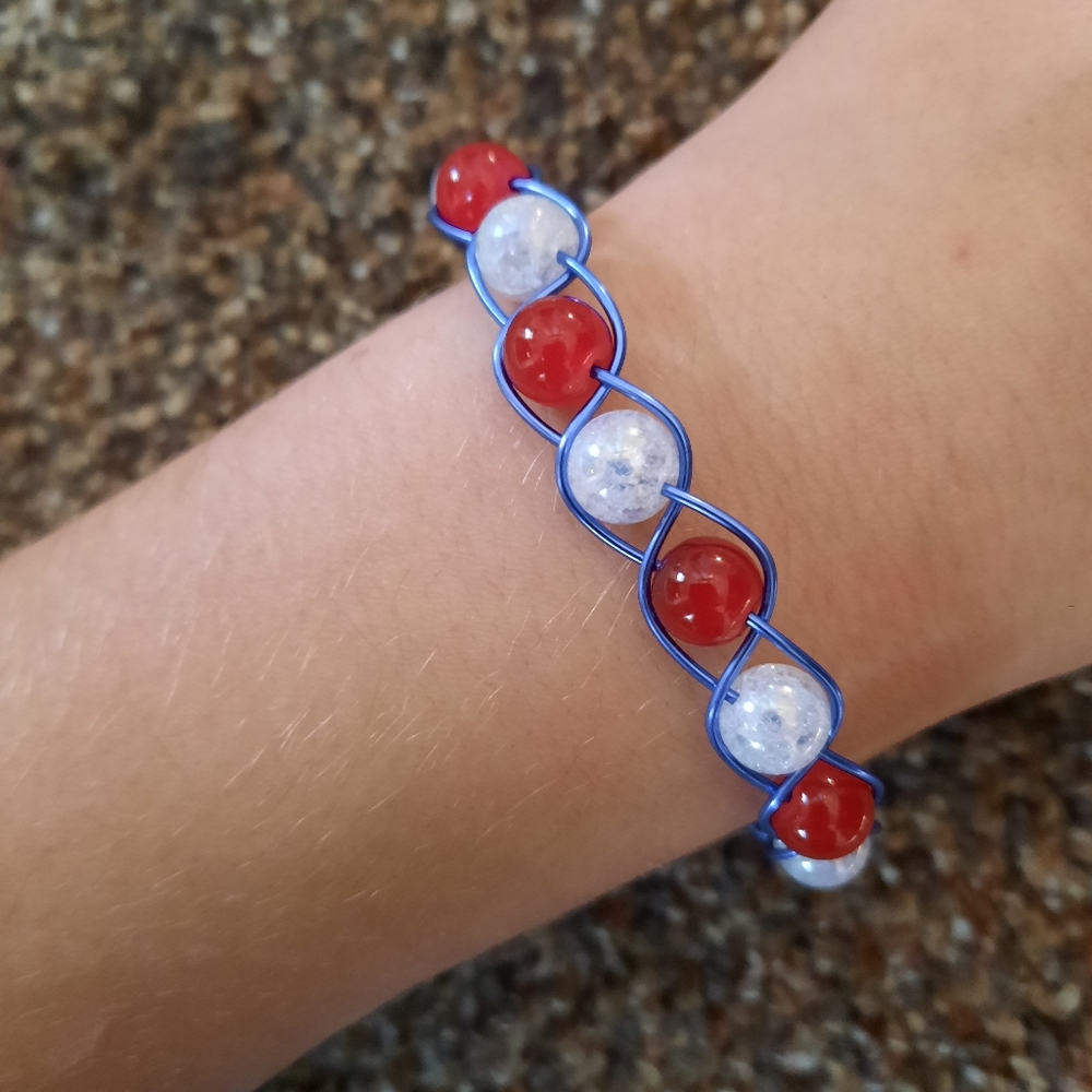 Red, White, & Blue Hand Made Bracelet